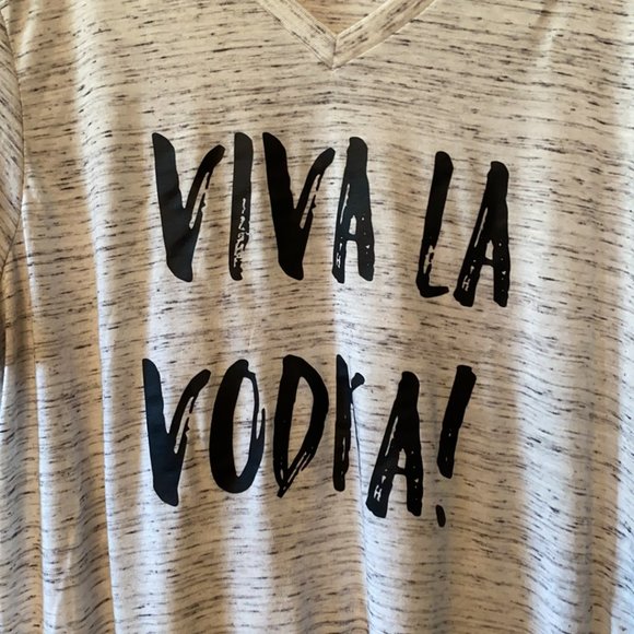 *Prep Obsessed Viva La Vodka Heather Grey Signature Graphic Tee XL - Picture 3 of 5